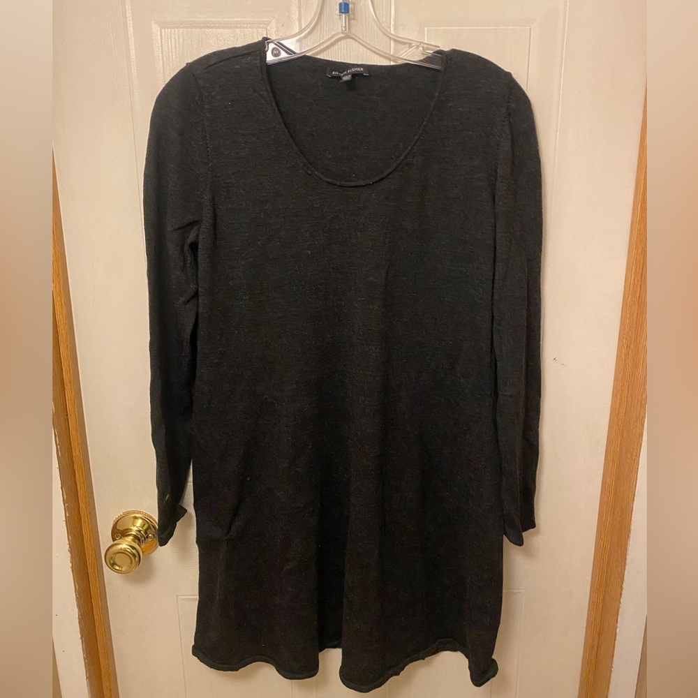 Eileen Fisher Gray Wool Tunic -Flawed